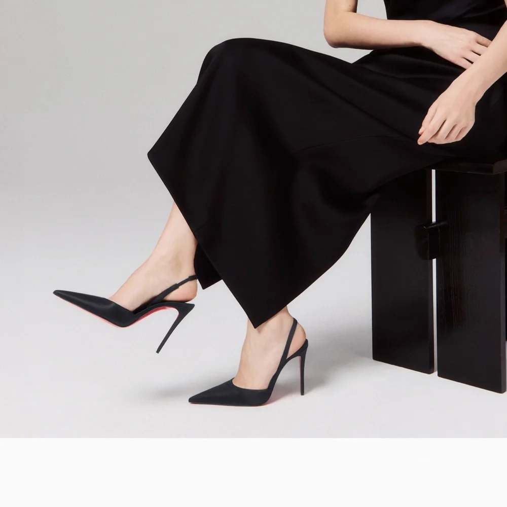 Christian Louboutin Black Kate Max O Sling - Picture 3 of 6